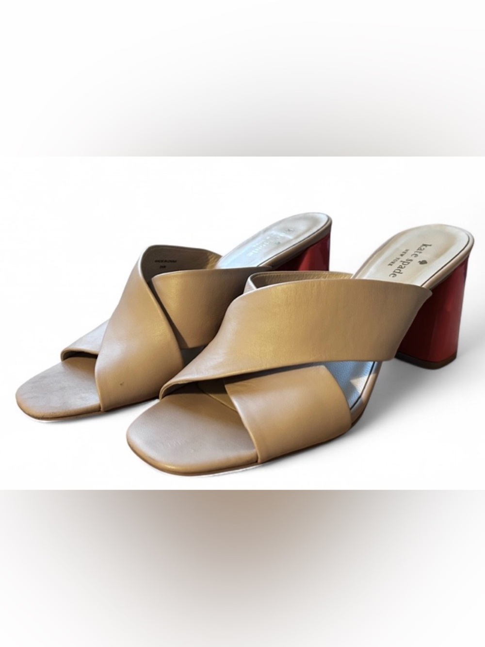 Kate Spade Silene Natural and Orange Mules Women’s Size US 8.5